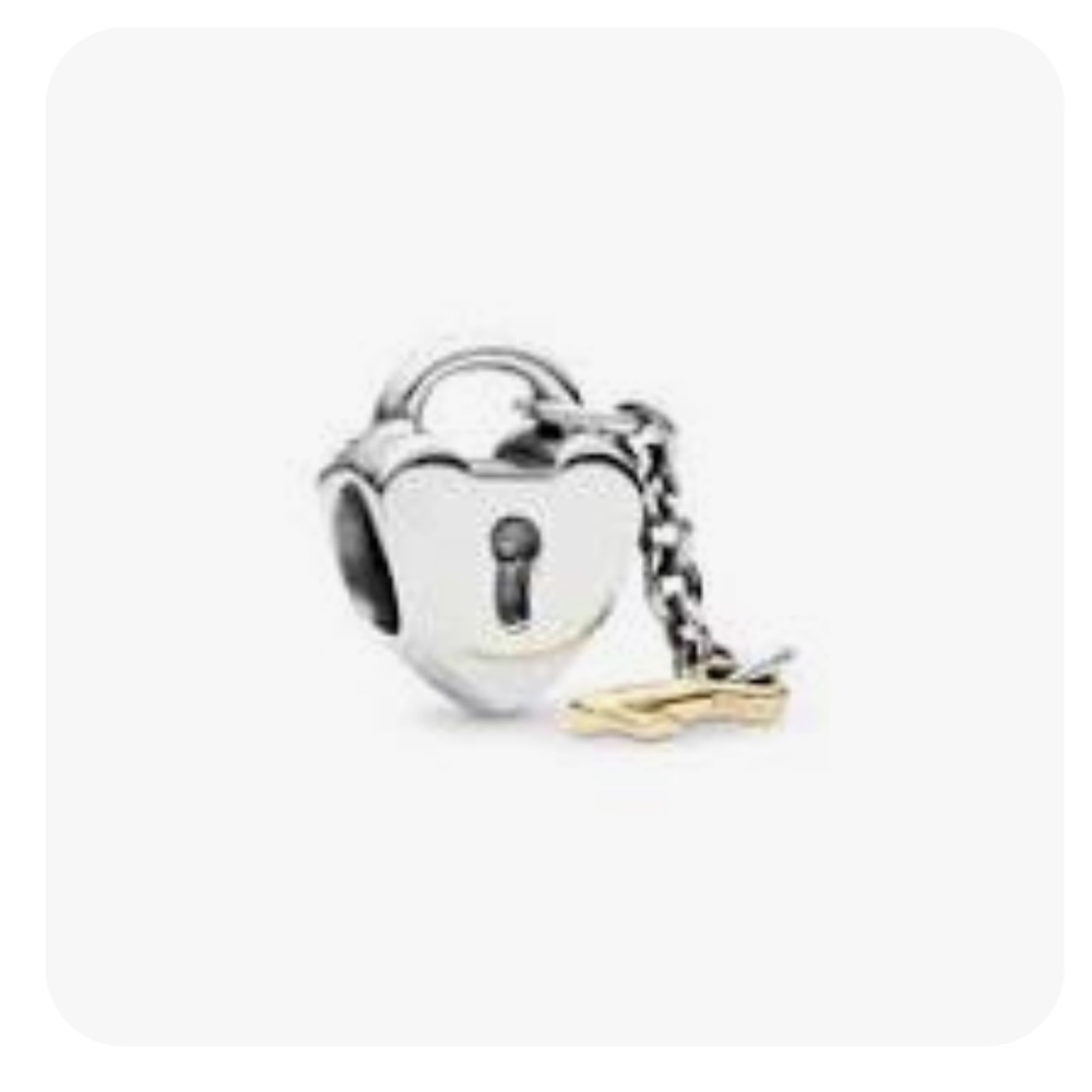 Pandora Key To My Heart Charm Authentic Sterling Silver Heart With Gold Key